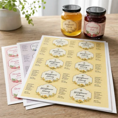 handmade food sheet labels