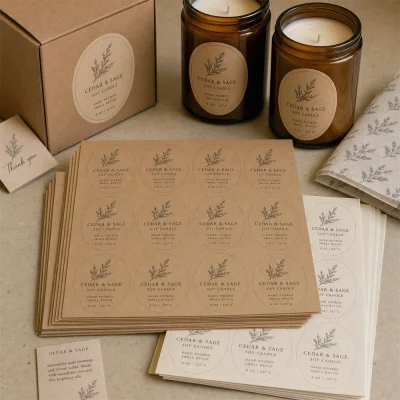 candle kraft sheet labels