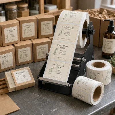 brown kraft roll labels for handmade soap