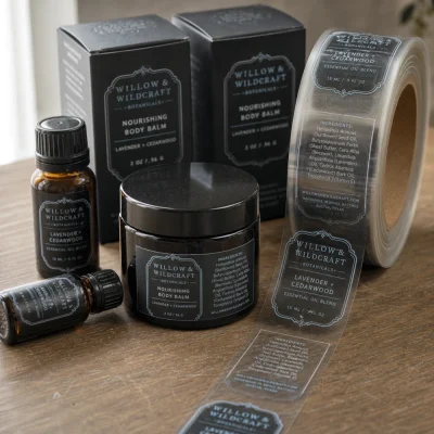 clear pet film oil resistant roll labels