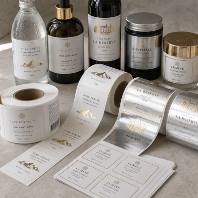 high grade waterproof gold foil roll labels
