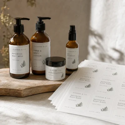 white bopp bath body sheet labels