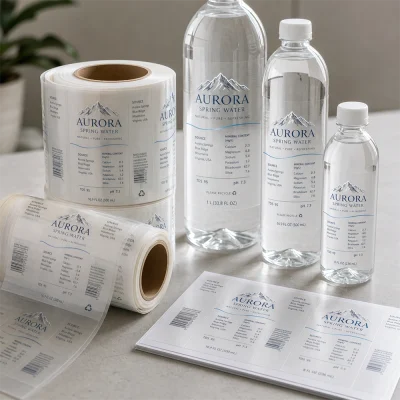 clear bopp water bottle roll labels