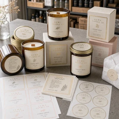 foil candle label set hero