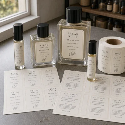 perfume labels hero roll sheet