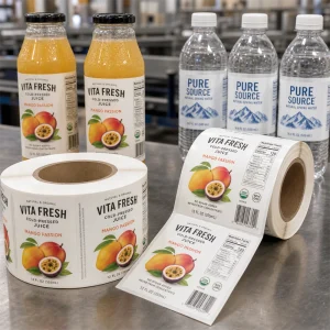 beverage waterproof white bopp roll labels