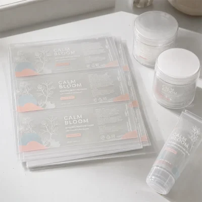 cosmetic white ink sheet labels