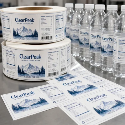 high speed white bopp water bottle roll labels