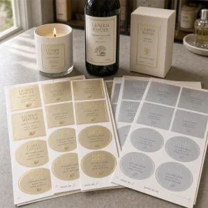 textured paper foil sheet labels