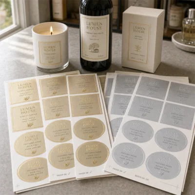 textured paper foil sheet labels