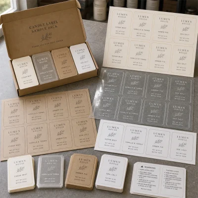 candle labels visual sample pack