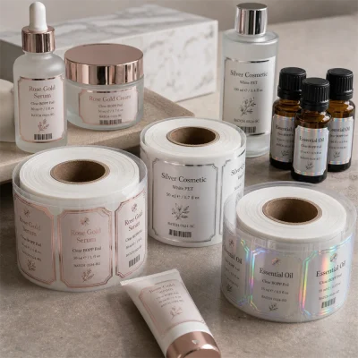 cosmetic skincare foil roll labels