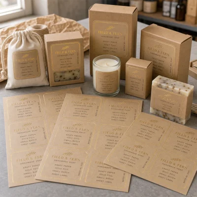 kraft paper foil sheet labels