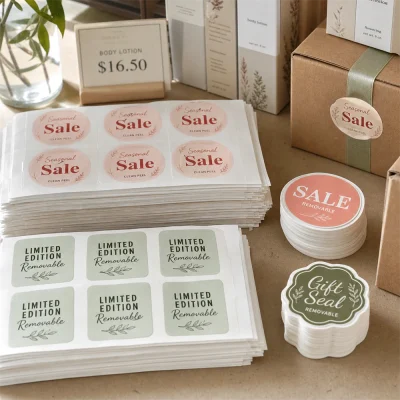 retail promo removable sheet labels