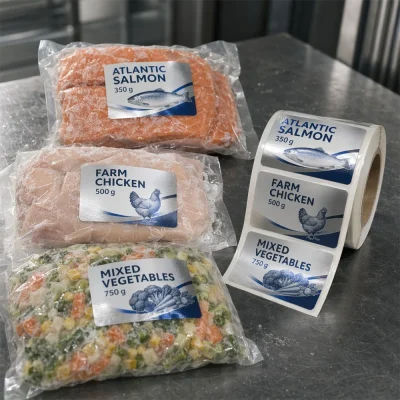 roll gloss vacuum packs food labels