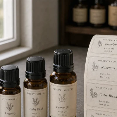 roll label essential oil set