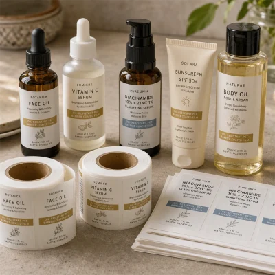 skincare serum oil resistant labels