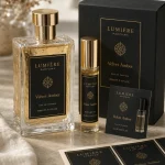 black gold foil sheet labels for perfume