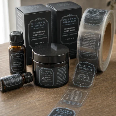 dark packaging white ink roll labels