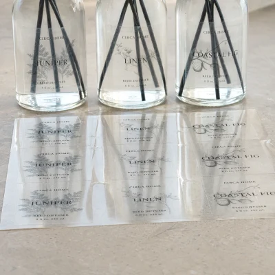 clear pet diffuser sheet labels