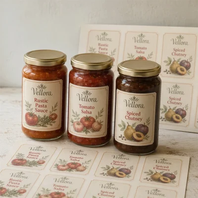 custom sheet sauce labels