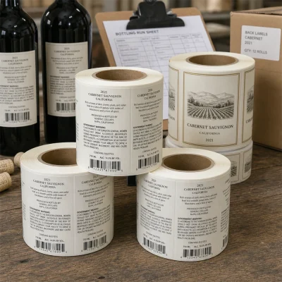 back info wine roll labels