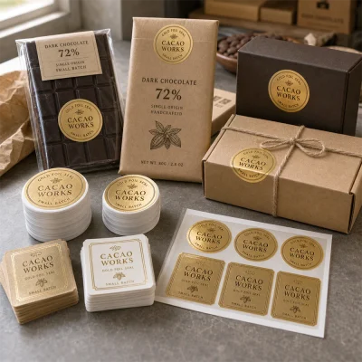 chocolate packaging foil stickers