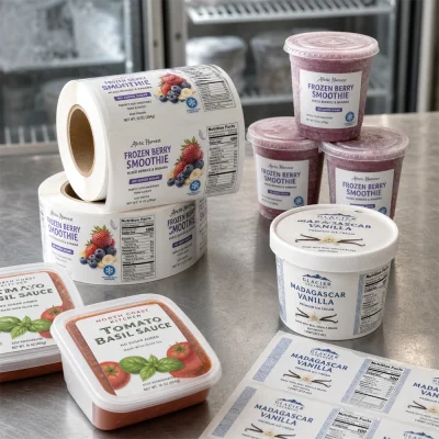 freezer safe white bopp roll labels