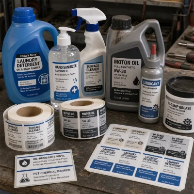 industrial chemical oil resistant labels
