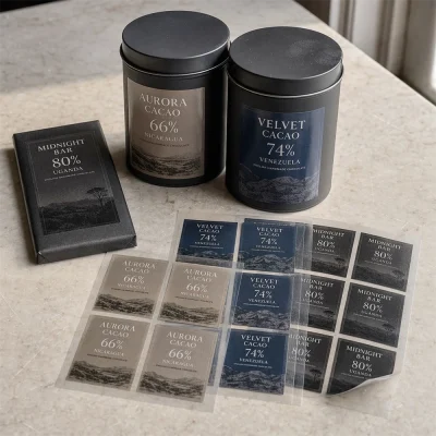 transparent cocoa tins sheet labels