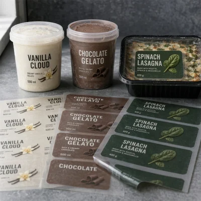 sheet transparent desserts food labels