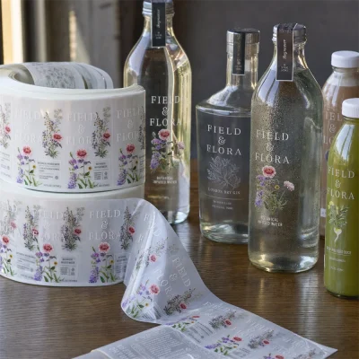 beverage glass white ink roll labels
