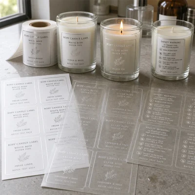 bopp oil resistant foil candle labels