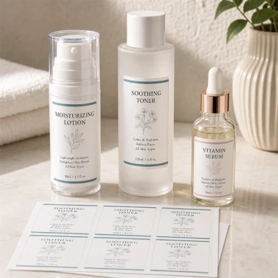 oil resistant facial oil labels