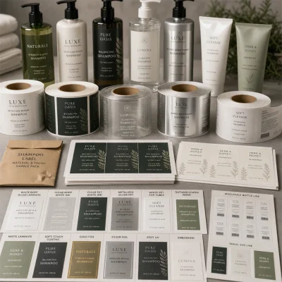 shampoo label material finish samples