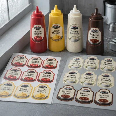 custom sheet sauce labels