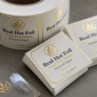 closeup hot foil stamping detail