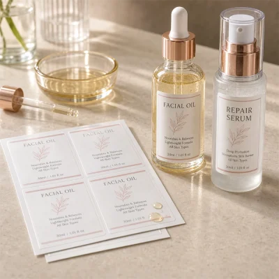 repeated sheet label product display