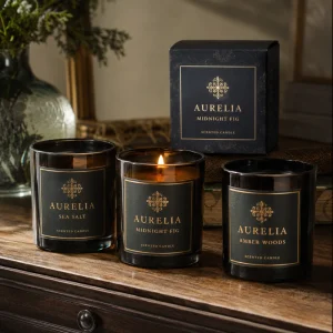 black gold foil labels for candles