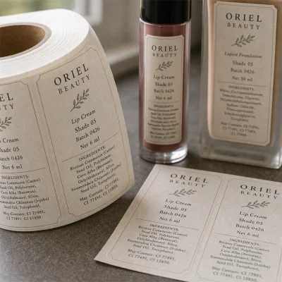 cosmetic labels surface macro