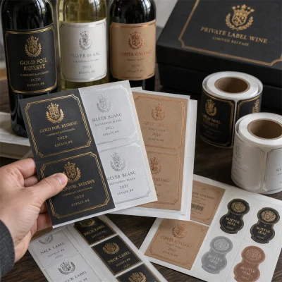 hand inspecting foil wine sheets