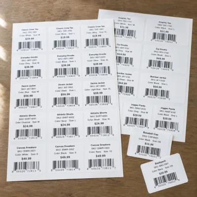 barcode labels sheet