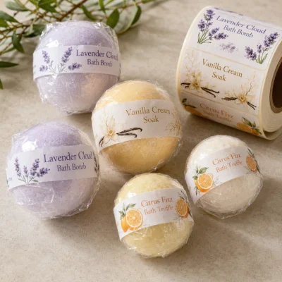 bath bomb labels roll