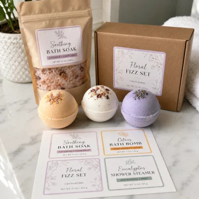 bath bomb sheet labels