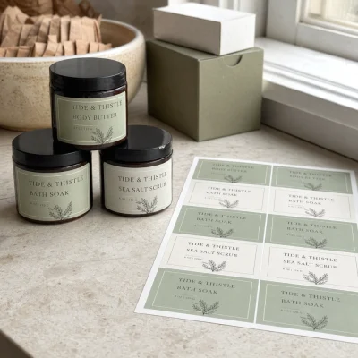 beauty cosmetic sheet labels
