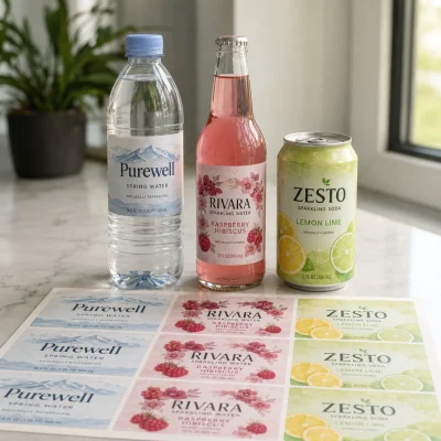 beverage drink water labels
