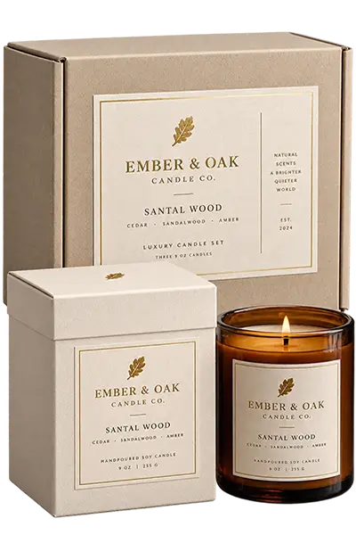 box label for custom handmade candles