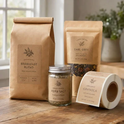 brown kraft roll labels for packagings