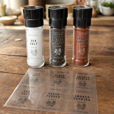 clear bopp condiment can labels