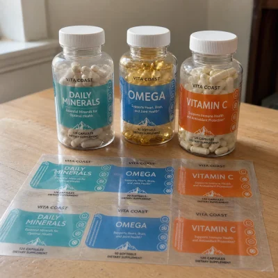 clear bopp labels for health supplement bottles